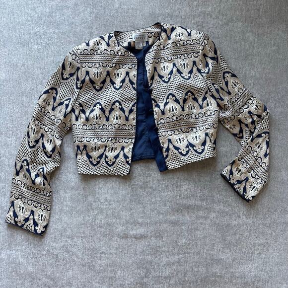 Adrianna Papell Jackets & Blazers - Adrianna Papell Cropped Silk Jacket